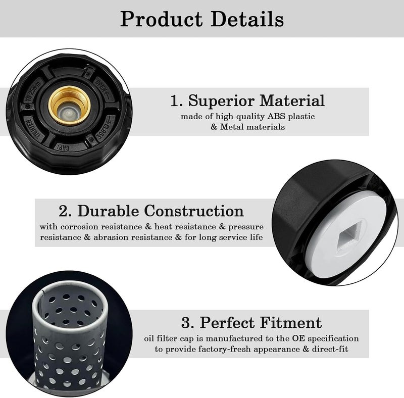 FOXSTAR 15620-36020 Oil Filter Housing Cap Assembly With Oil Plug Drain, Fit for Toyota Camry, Tacoma, Highlander, RAV4, Avalon, Sienna, Venza & Lexus, Replace 15620-36010 - Image 4